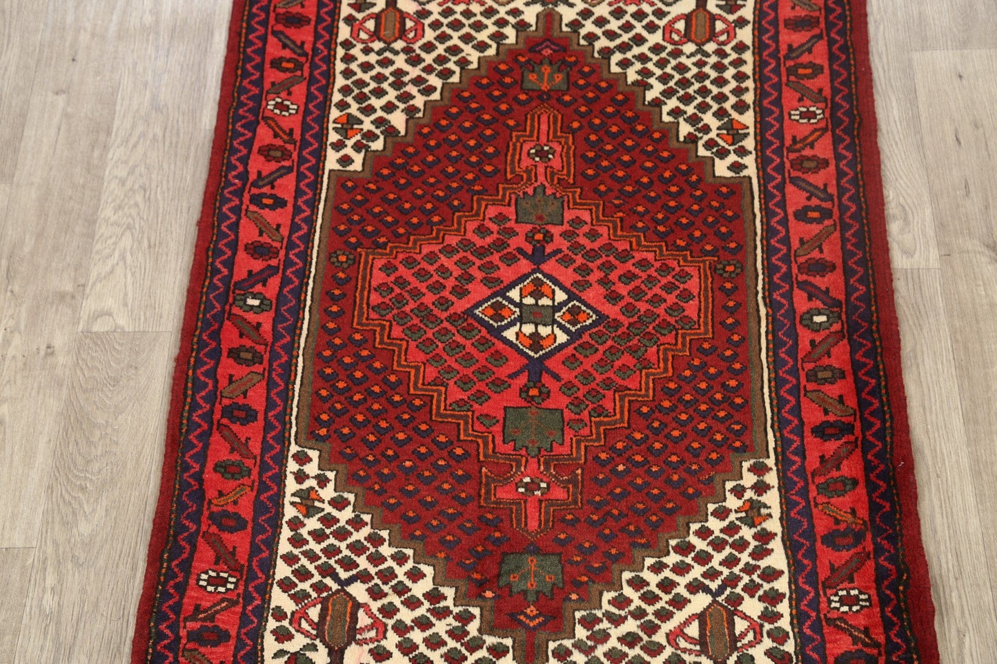 Geometric Hamedan Persian Area Rug 3x5