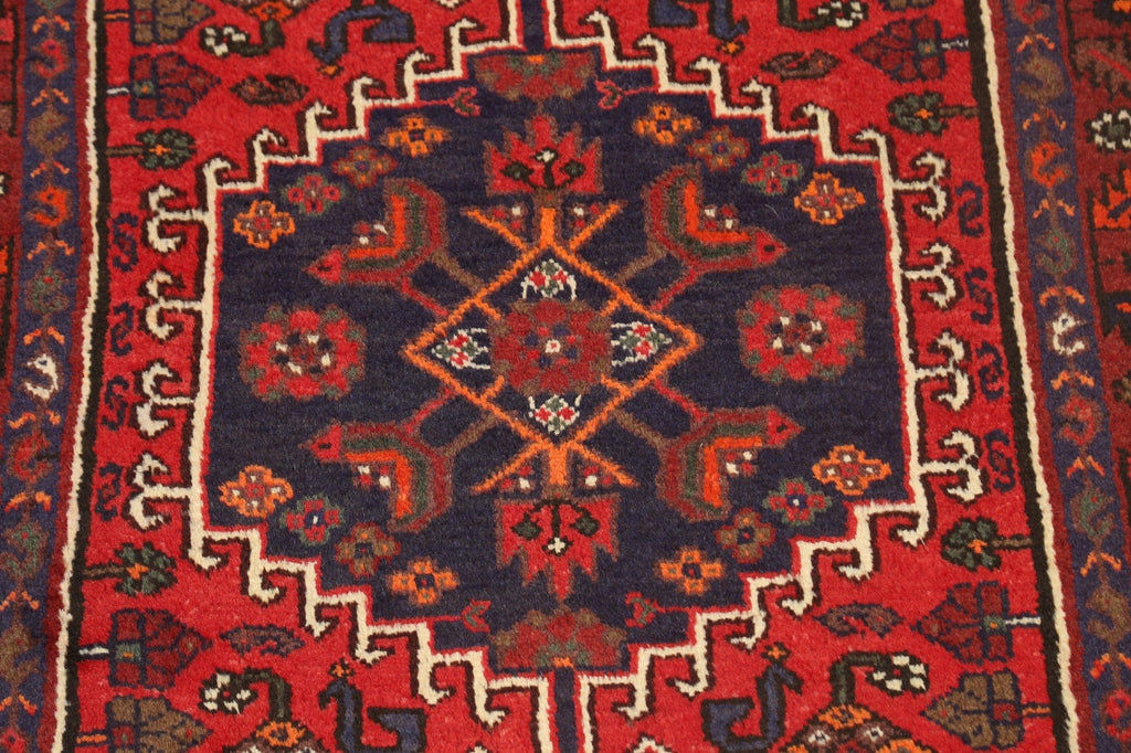 Geometric Hamedan Persian Area Rug 3x5