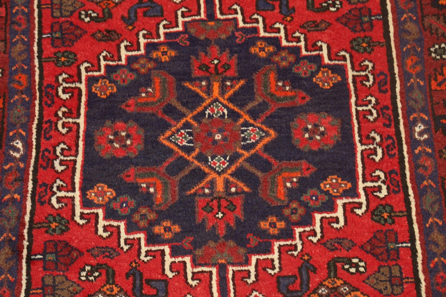 Geometric Hamedan Persian Area Rug 3x5