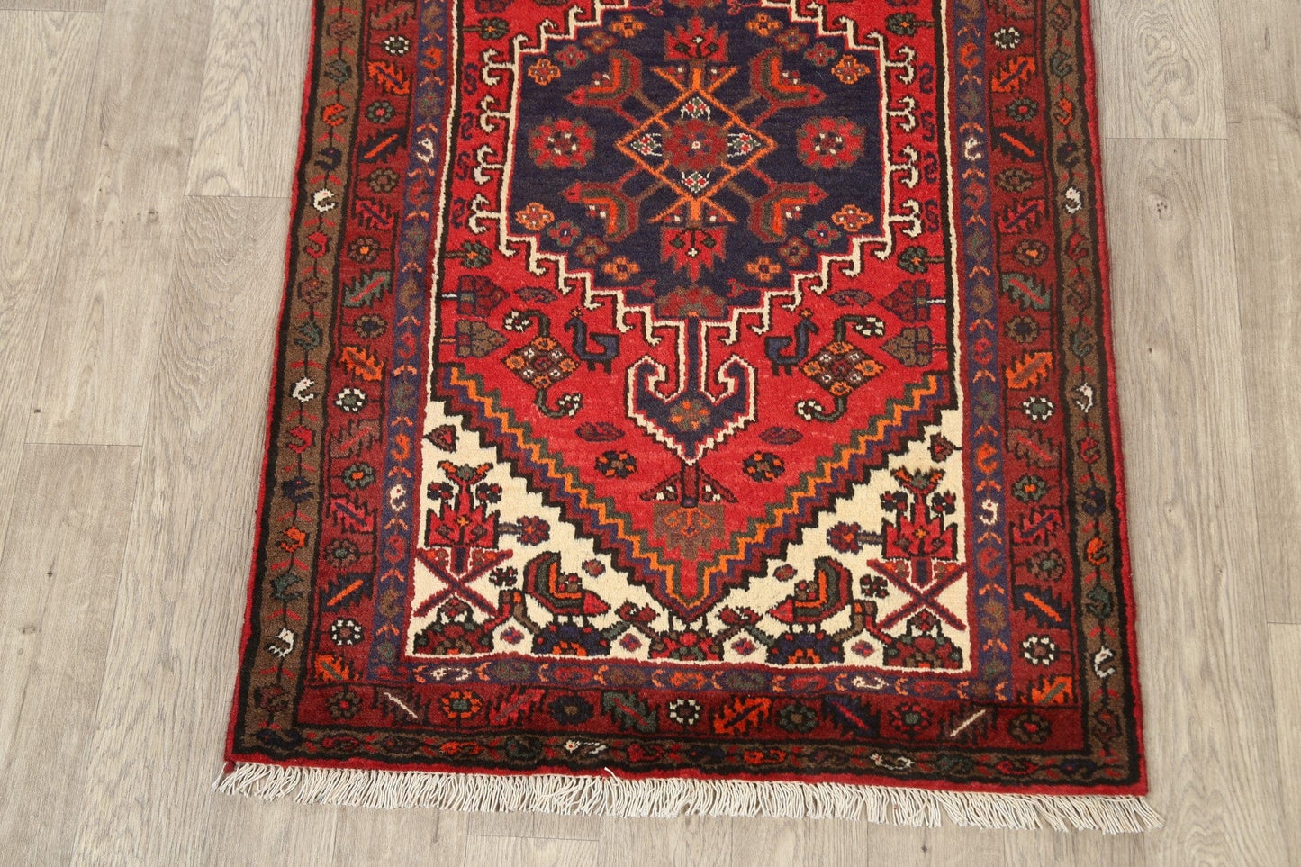 Geometric Hamedan Persian Area Rug 3x5