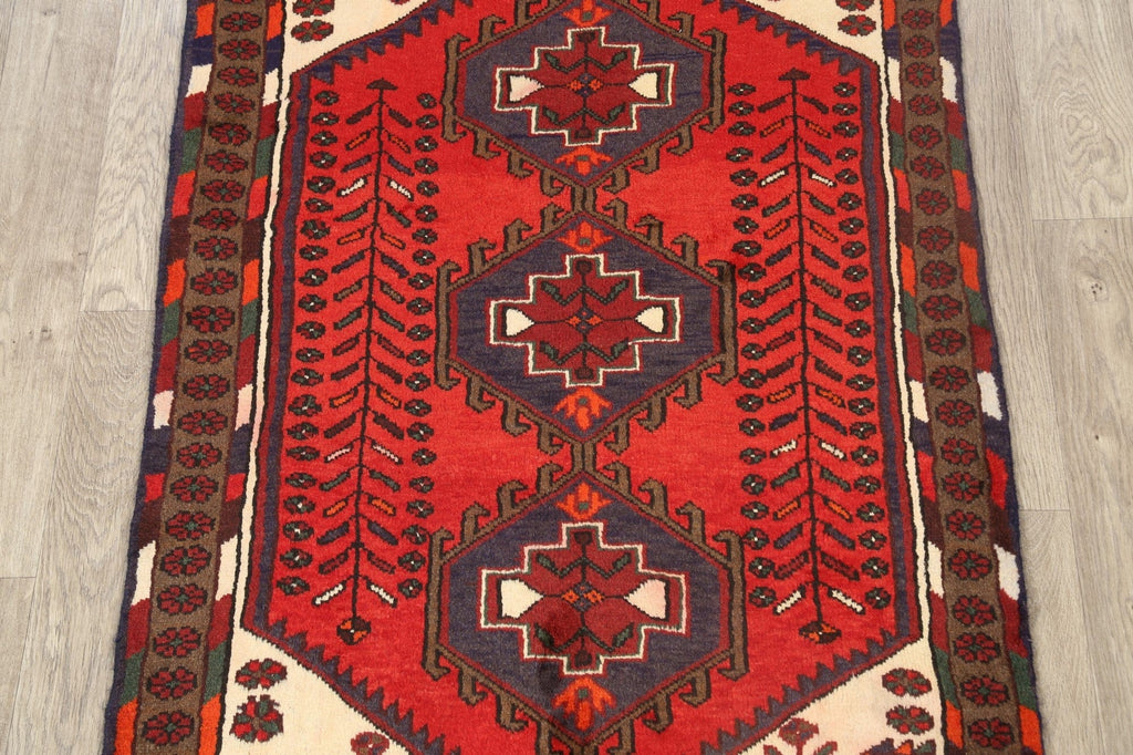 Geometric Hamedan Persian Area Rug 3x5