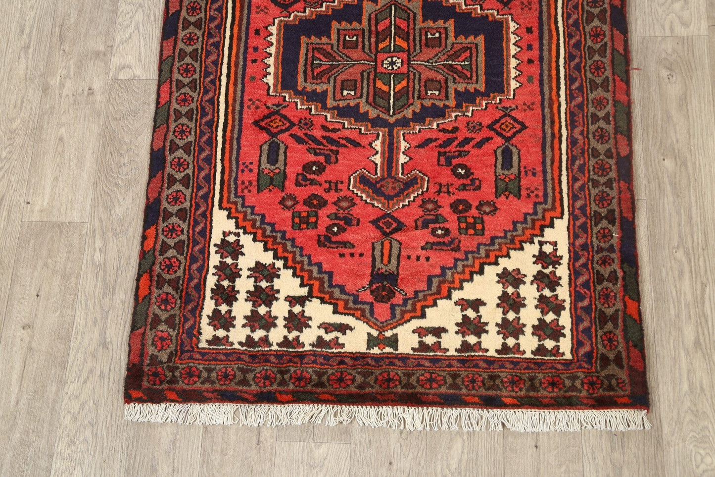 Geometric Hamedan Persian Area Rug 3x5