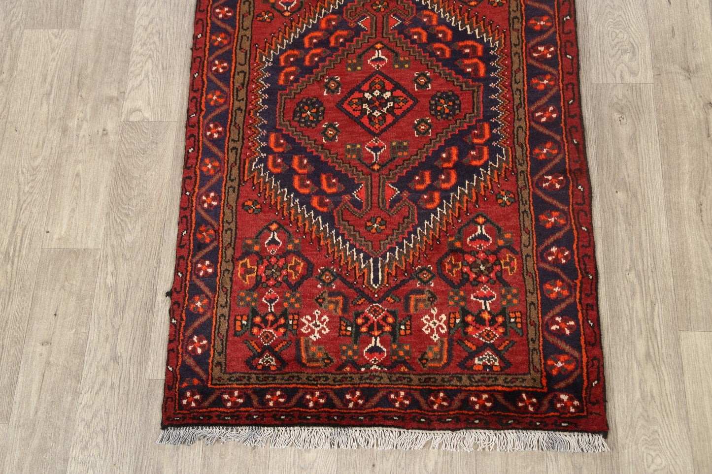 Geometric Hamedan Persian Area Rug 3x5