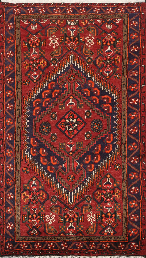 Geometric Hamedan Persian Area Rug 3x5