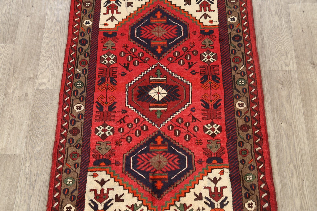 Geometric Hamedan Persian Area Rug 3x5