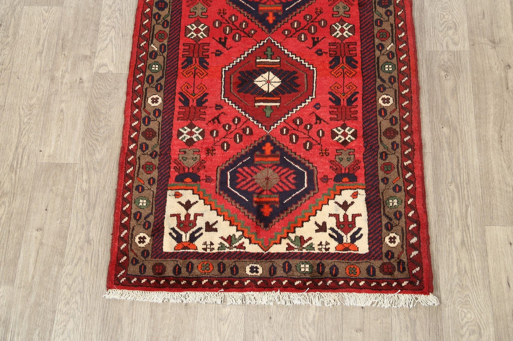 Geometric Hamedan Persian Area Rug 3x5