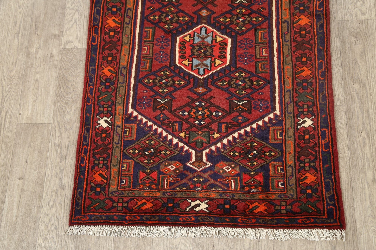 Geometric Hamedan Persian Area Rug 3x5