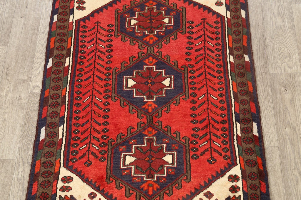 Geometric Hamedan Persian Area Rug 3x5