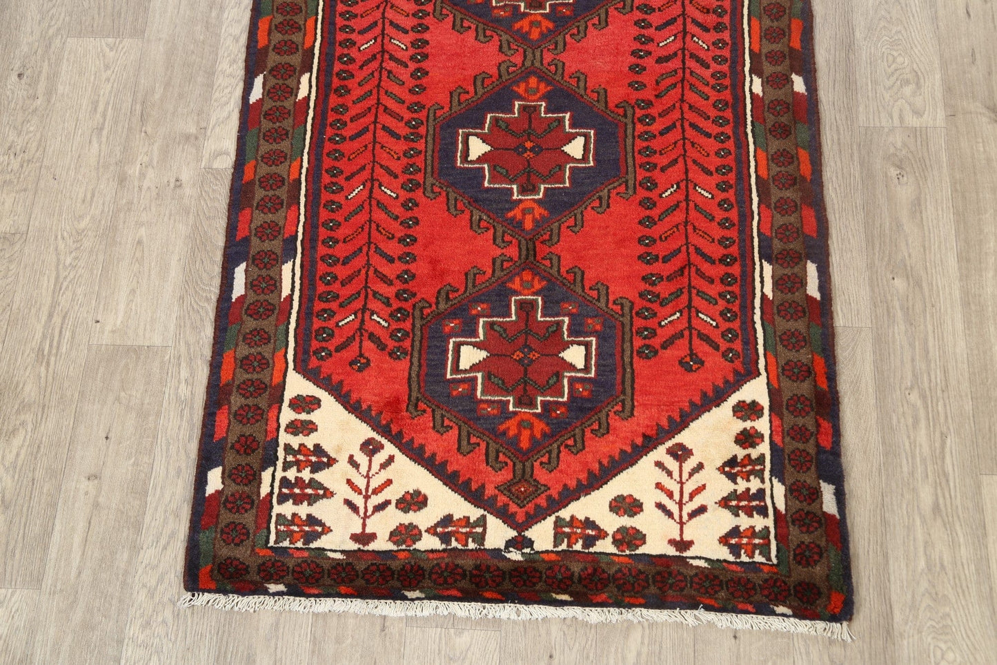 Geometric Hamedan Persian Area Rug 3x5