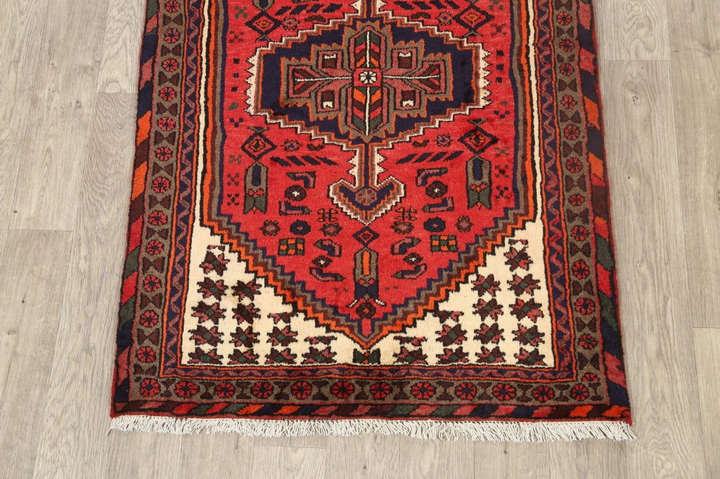 Geometric Hamedan Persian Area Rug 3x5