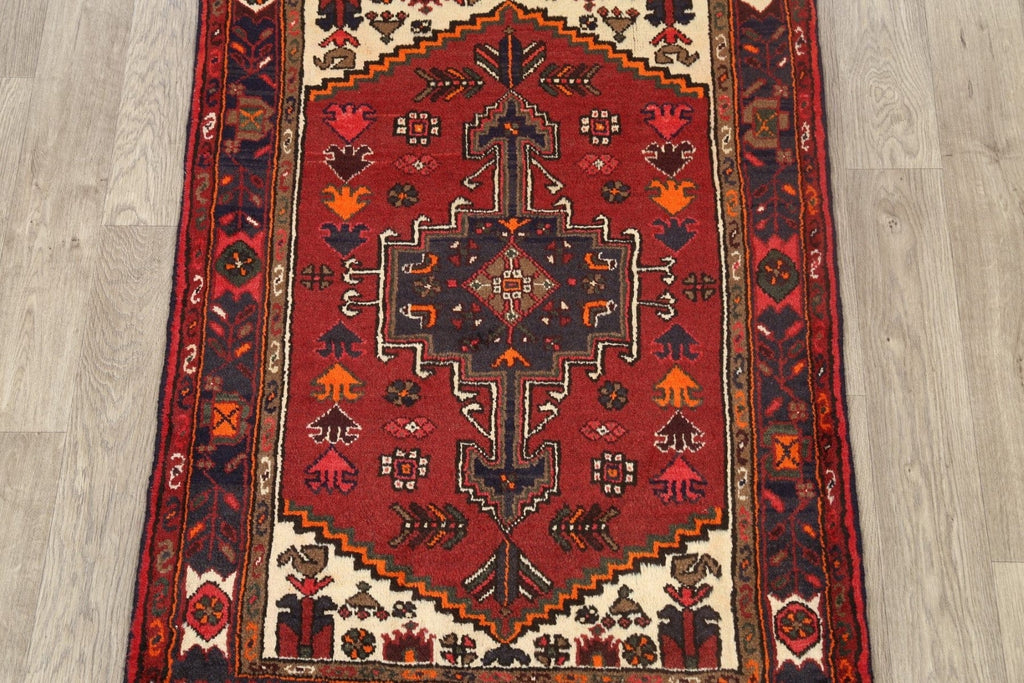 Geometric Hamedan Persian Area Rug 3x5