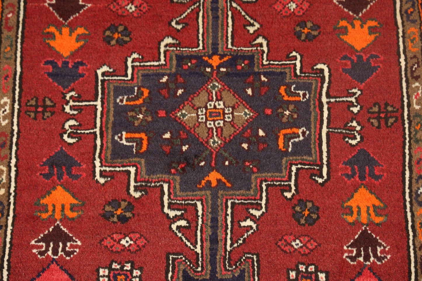 Geometric Hamedan Persian Area Rug 3x5