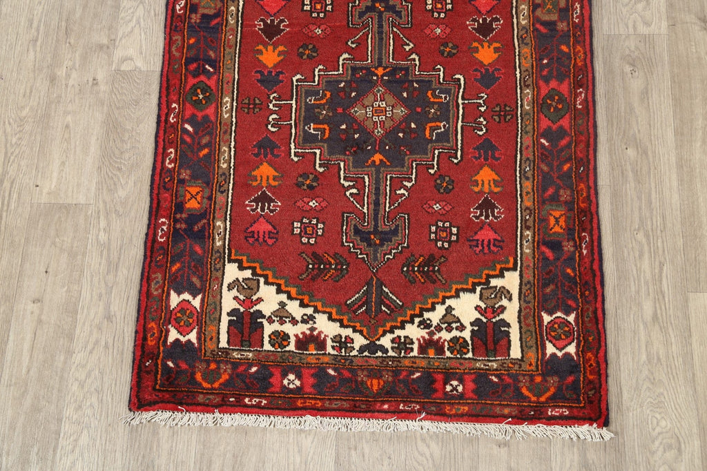 Geometric Hamedan Persian Area Rug 3x5