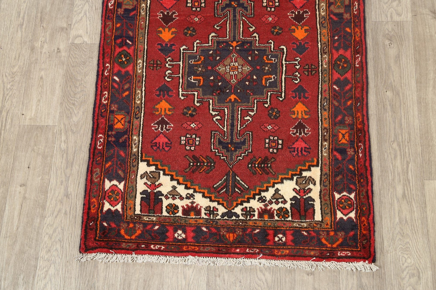 Geometric Hamedan Persian Area Rug 3x5