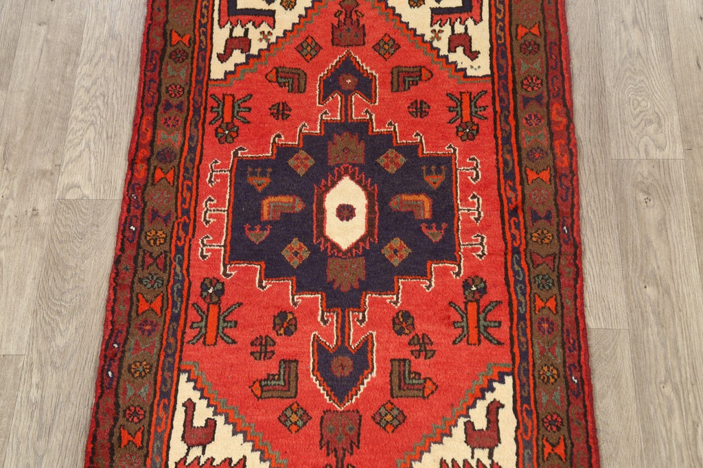 Geometric Hamedan Persian Area Rug 3x5