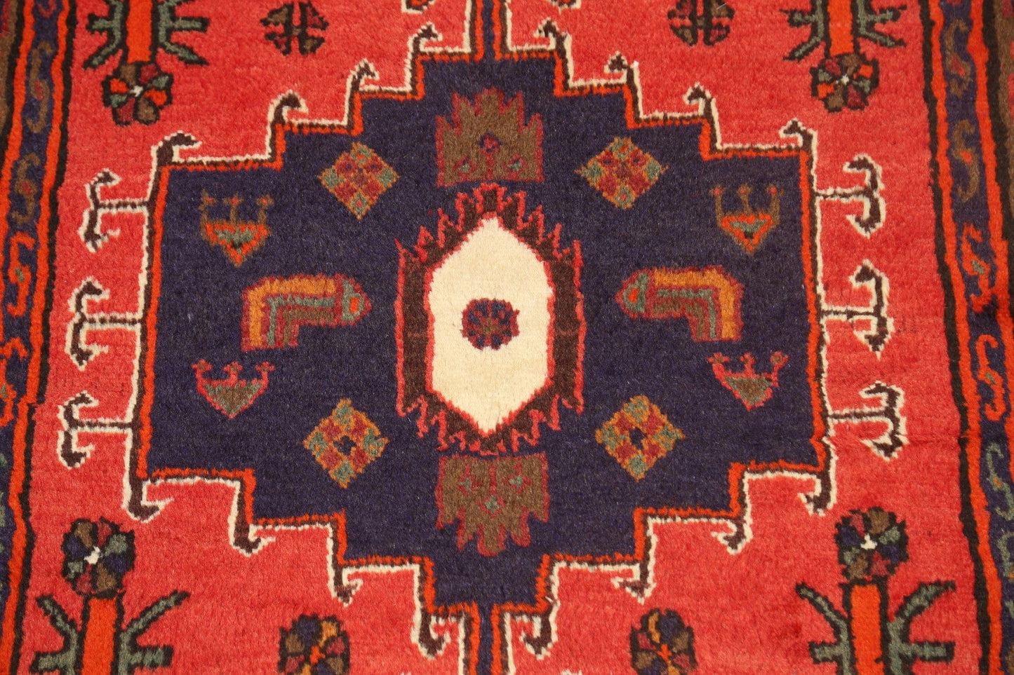 Geometric Hamedan Persian Area Rug 3x5