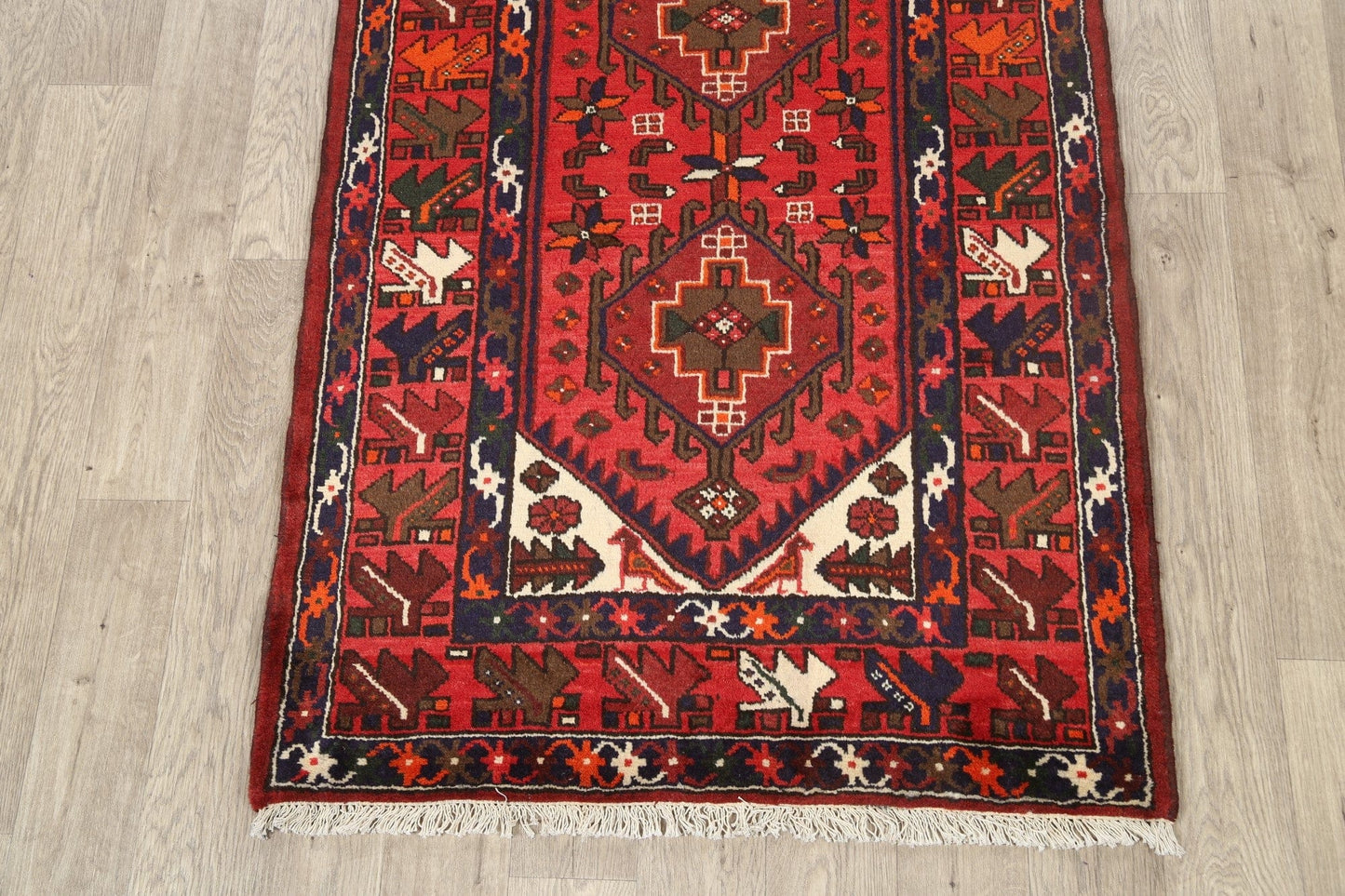 Geometric Hamedan Persian Area Rug 3x5