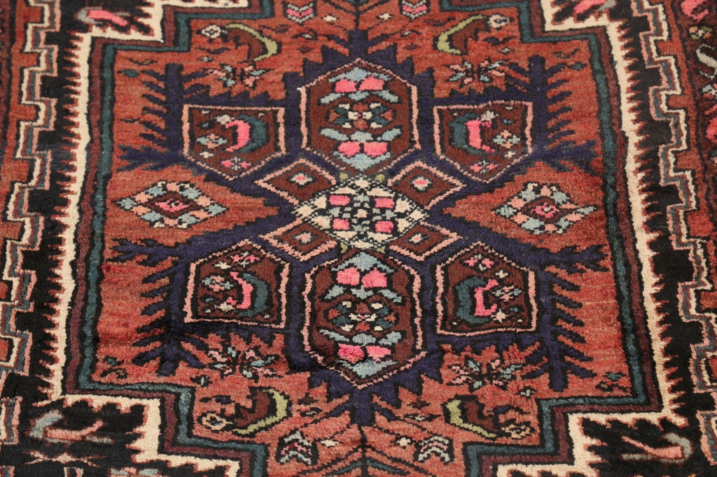 Geometric Hamedan Persian Area Rug 4x7