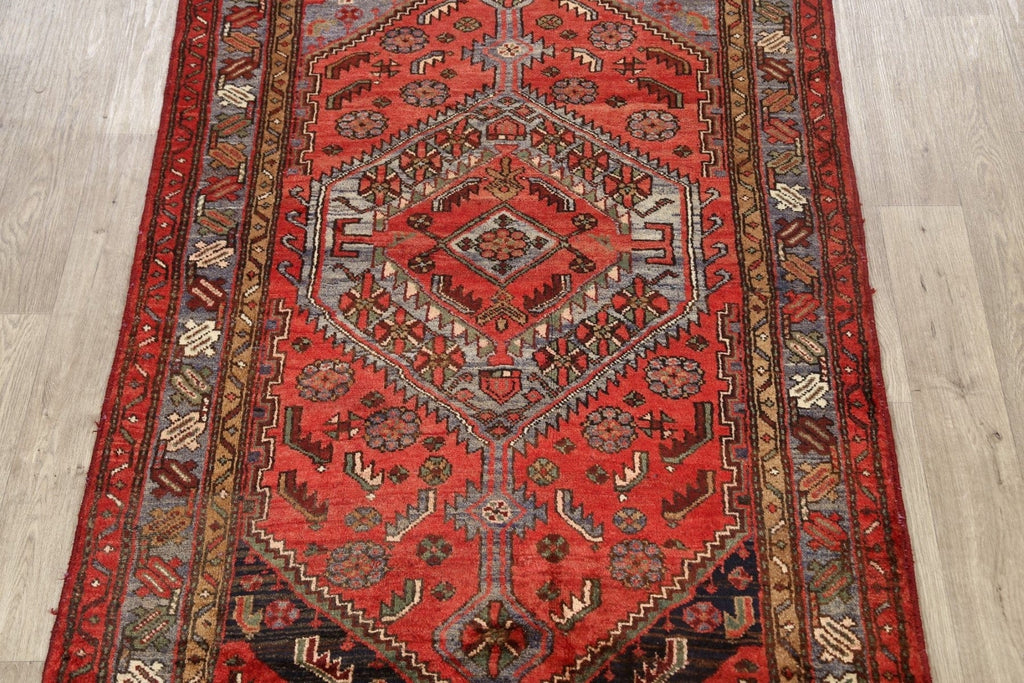 Geometric Hamedan Persian Area Rug 4x7