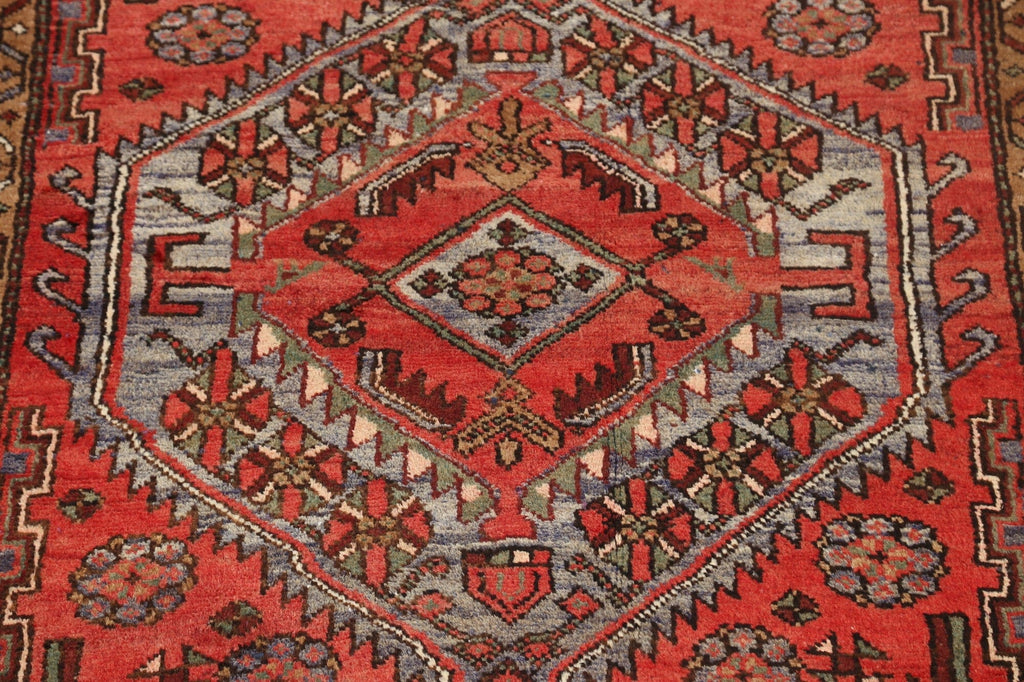 Geometric Hamedan Persian Area Rug 4x7