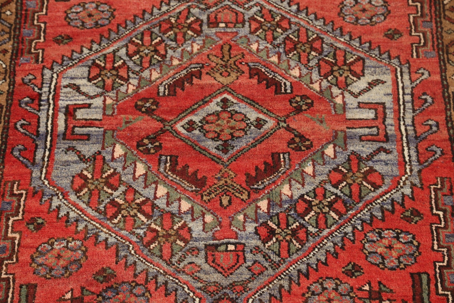 Geometric Hamedan Persian Area Rug 4x7