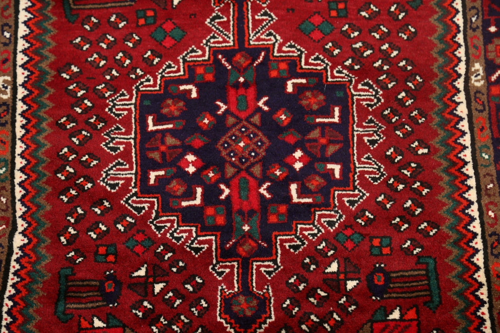 Geometric Hamedan Persian Area Rug 3x5