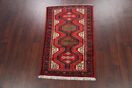 Geometric Hamedan Persian Area Rug 3x5