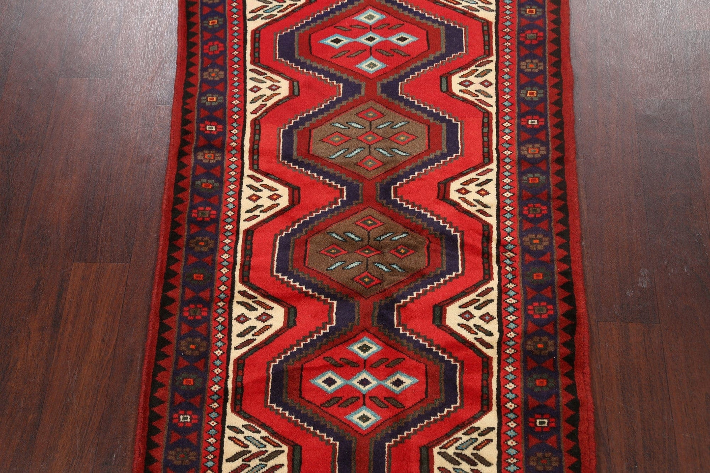 Geometric Hamedan Persian Area Rug 3x5