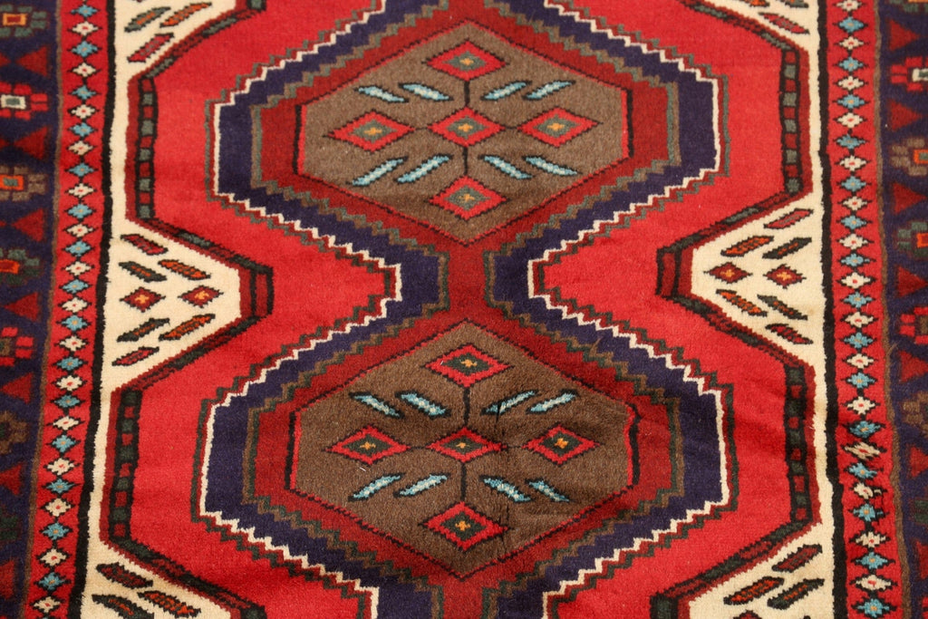 Geometric Hamedan Persian Area Rug 3x5