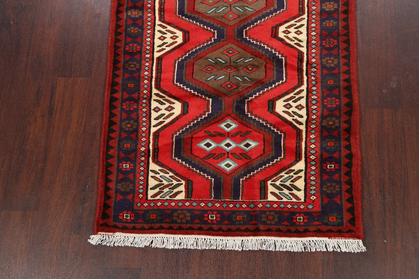 Geometric Hamedan Persian Area Rug 3x5