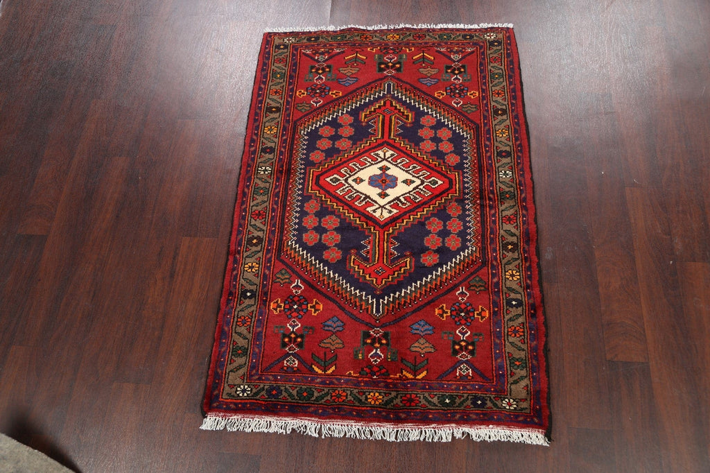 Geometric Hamedan Persian Area Rug 3x5