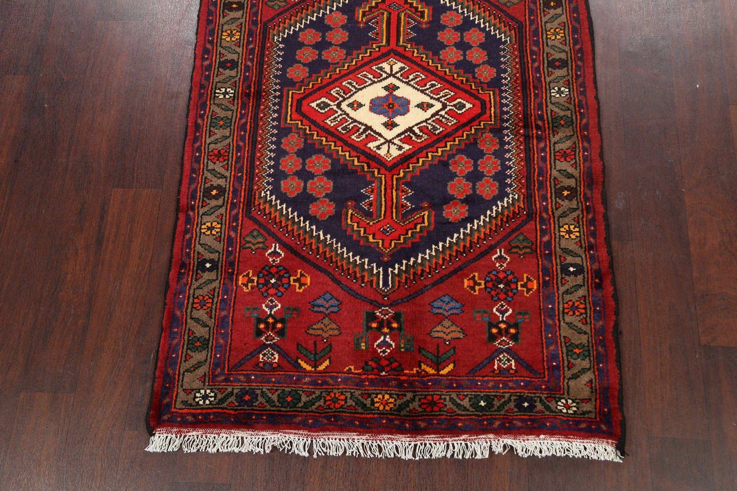 Geometric Hamedan Persian Area Rug 3x5