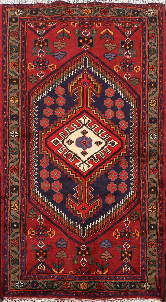 Geometric Hamedan Persian Area Rug 3x5