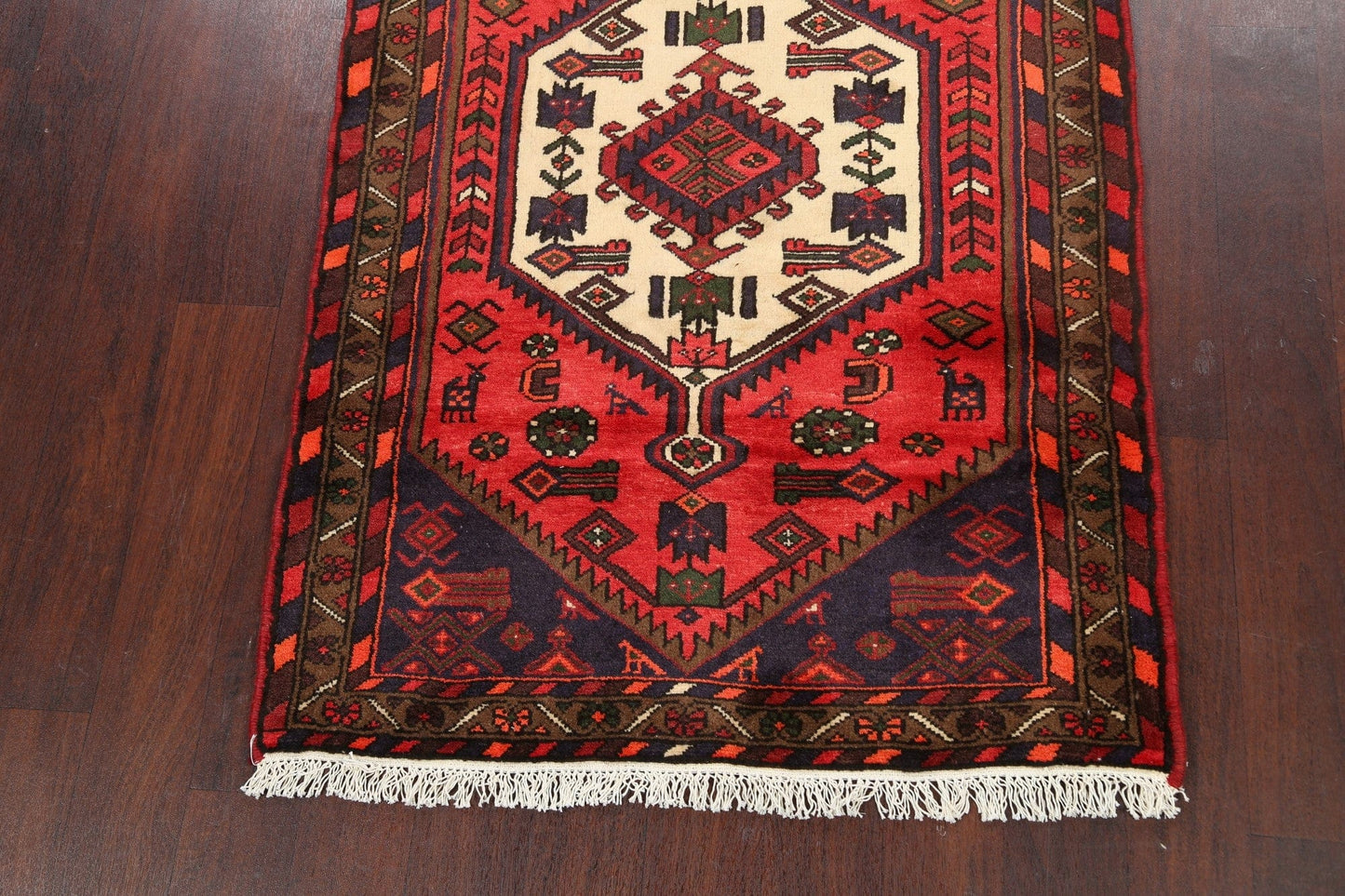 Geometric Hamedan Persian Area Rug 3x5