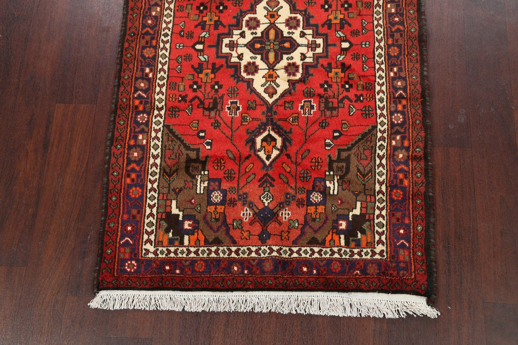 Geometric Hamedan Persian Area Rug 3x5