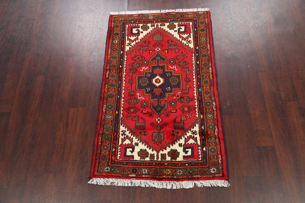 Tribal Geometric Hamedan Persian Area Rug 3x5