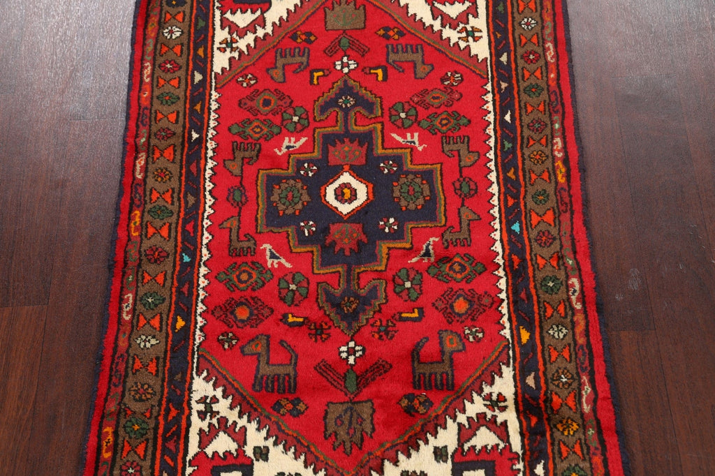 Tribal Geometric Hamedan Persian Area Rug 3x5