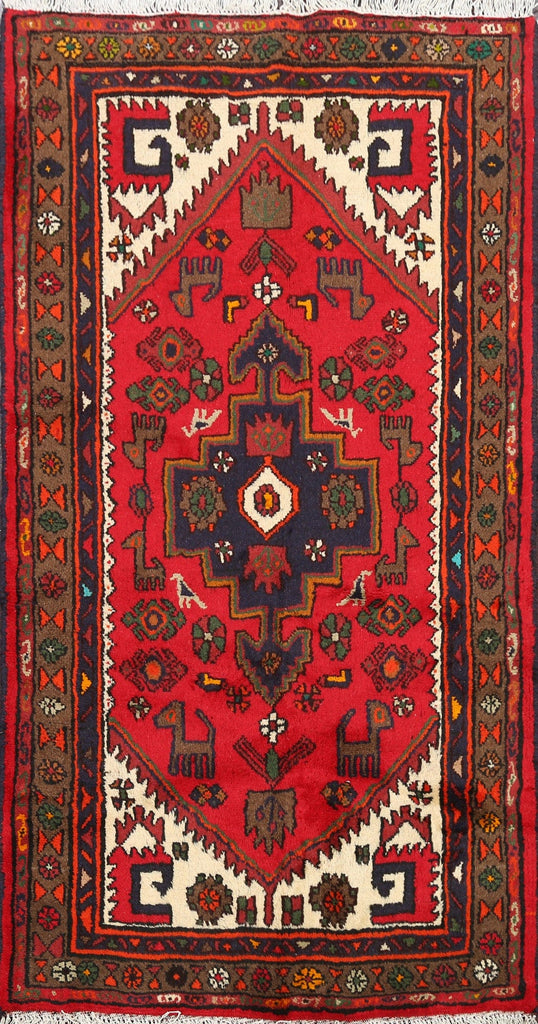 Tribal Geometric Hamedan Persian Area Rug 3x5