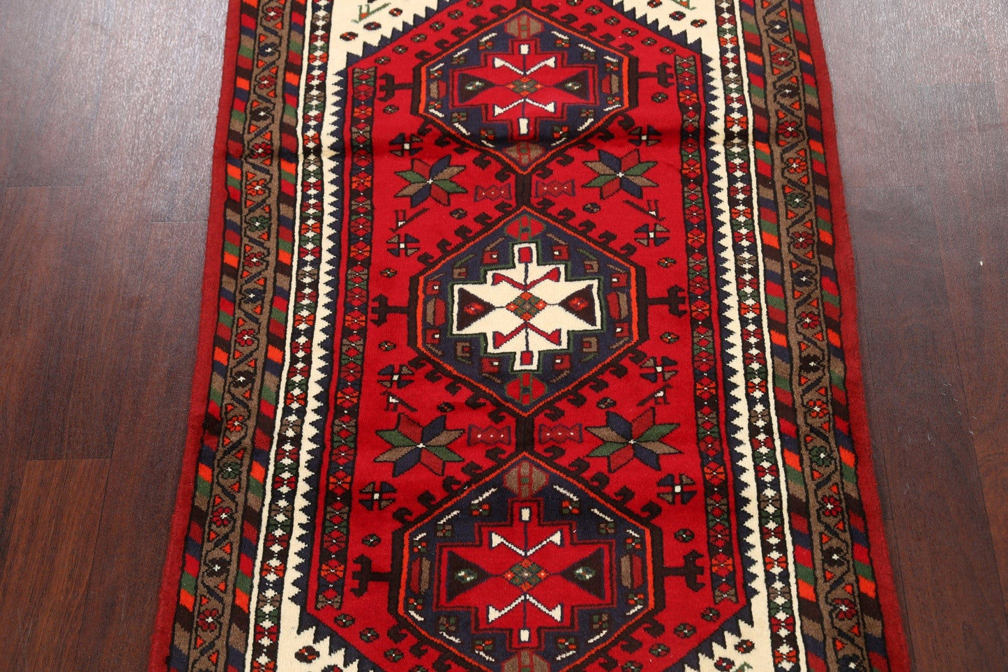 Geometric Hamedan Persian Area Rug 3x5