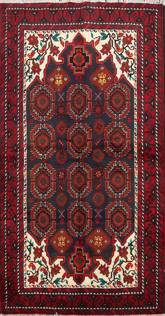 Geometric Balouch Persian Area Rug 4x7