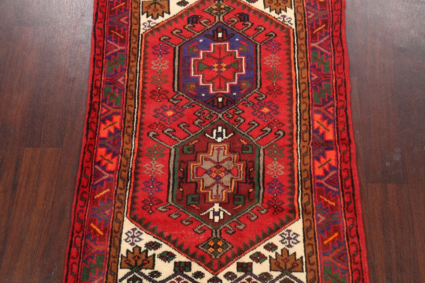 Geometric Hamedan Persian Area Rug 3x5