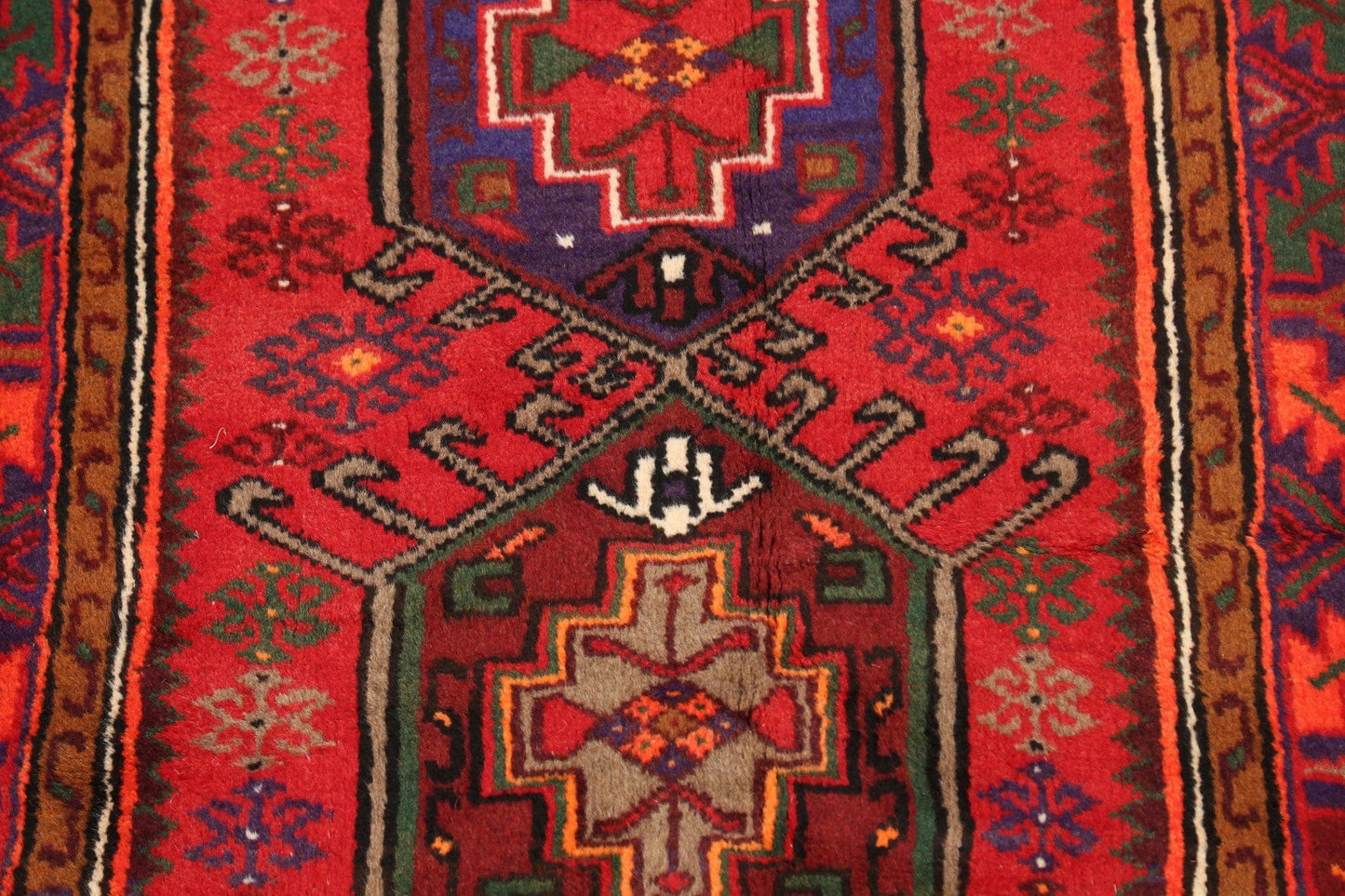 Geometric Hamedan Persian Area Rug 3x5