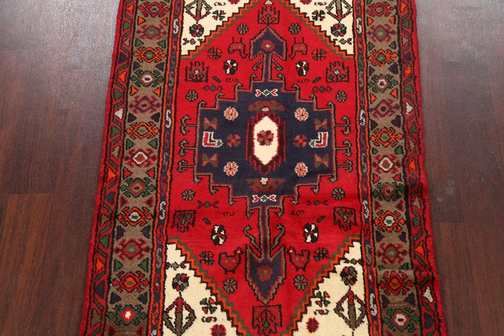 Geometric Hamedan Persian Area Rug 3x5