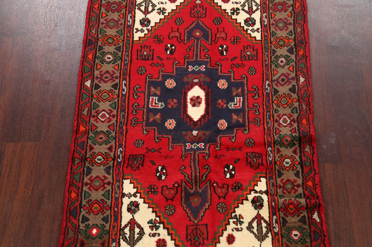 Geometric Hamedan Persian Area Rug 3x5