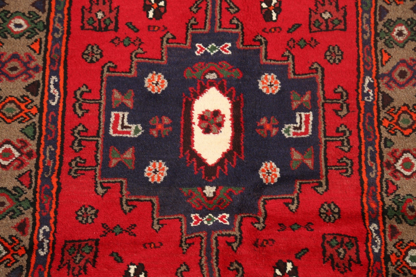 Geometric Hamedan Persian Area Rug 3x5