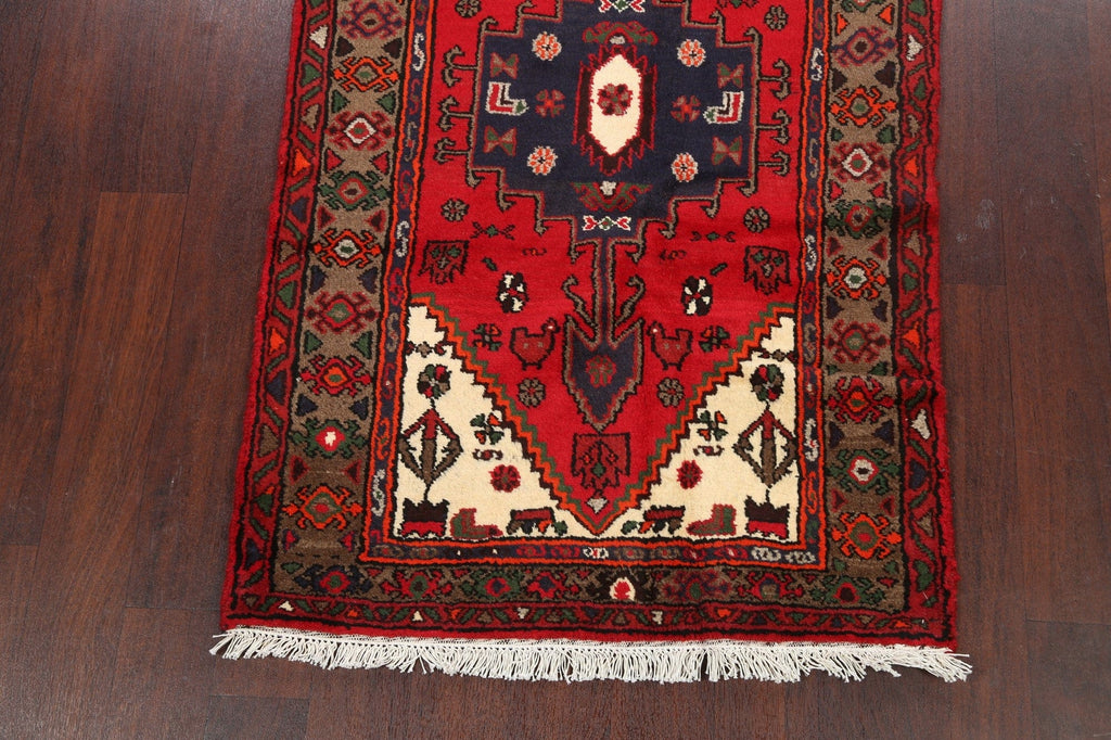 Geometric Hamedan Persian Area Rug 3x5