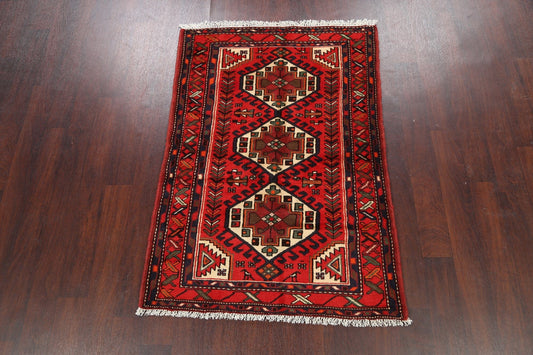 Geometric Hamedan Persian Area Rug 3x5