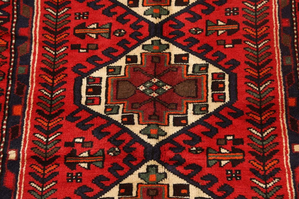 Geometric Hamedan Persian Area Rug 3x5