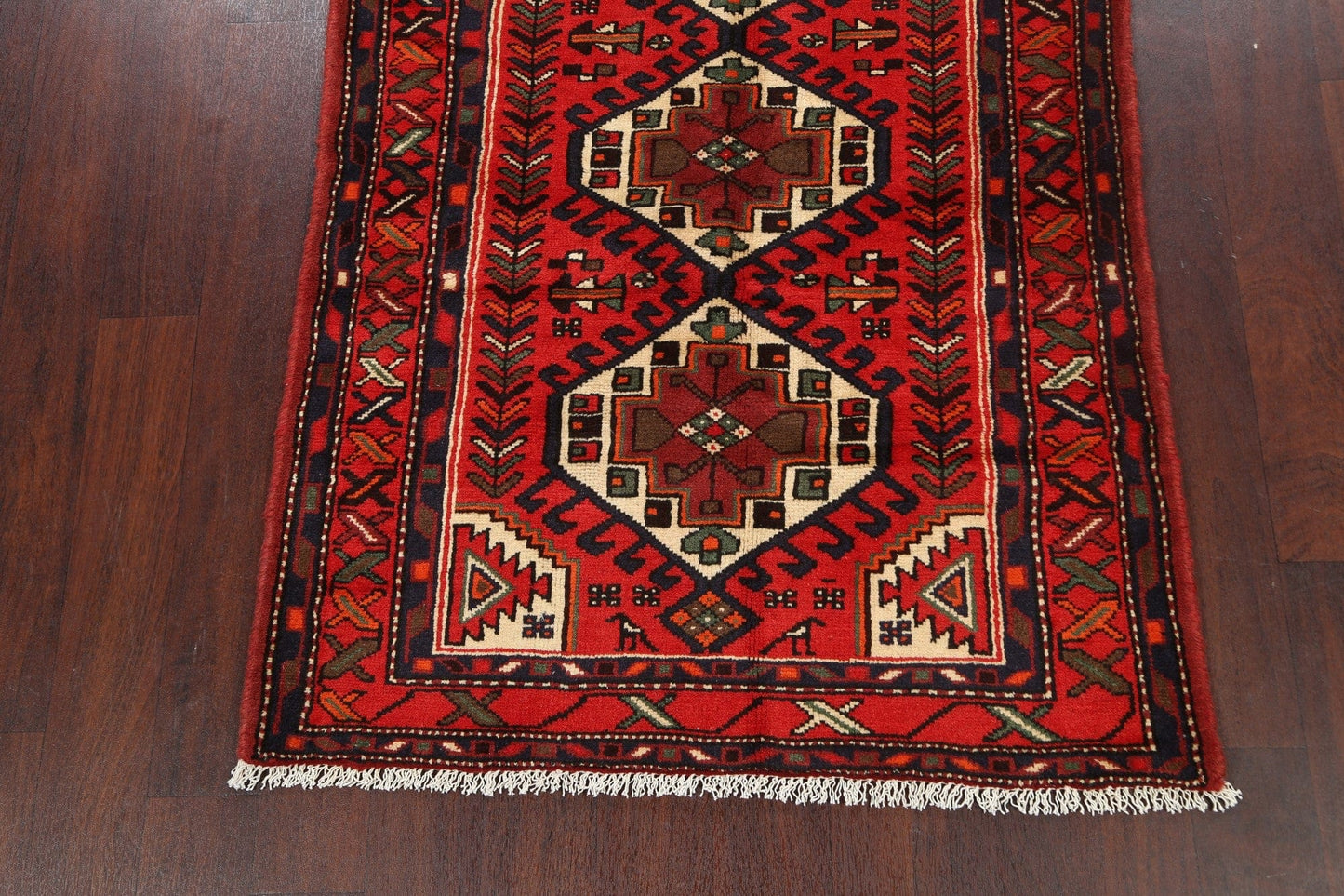 Geometric Hamedan Persian Area Rug 3x5