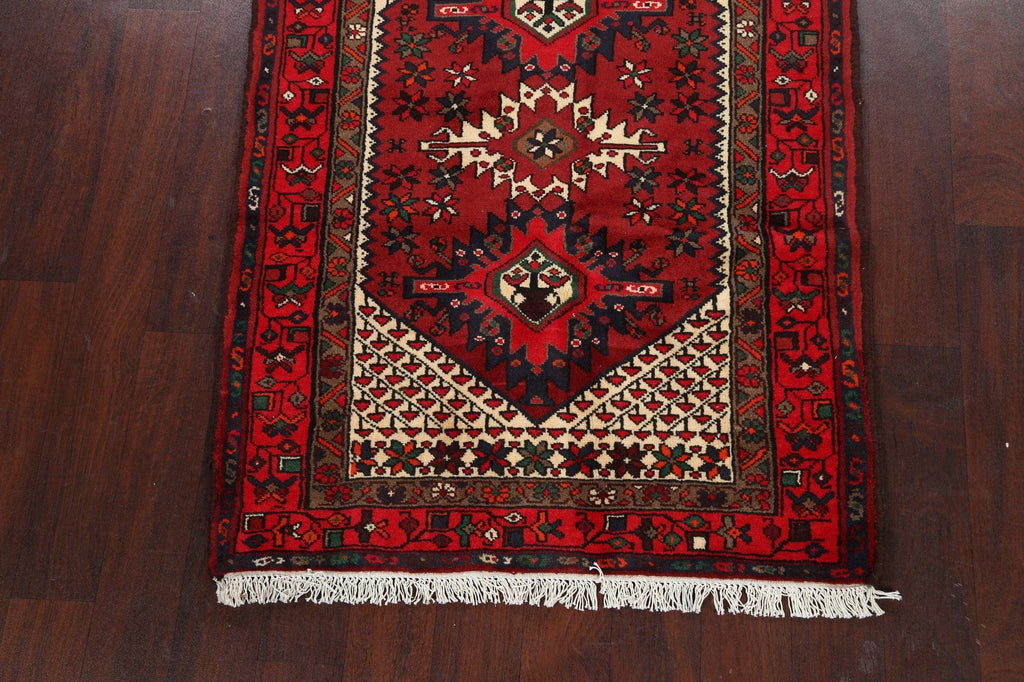 Geometric Hamedan Persian Area Rug 3x5